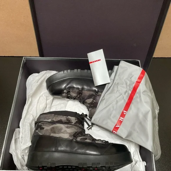 Prada Nylon Camo Boots | Luxury Streetwear Winter Shoes - Picture 11 of 15